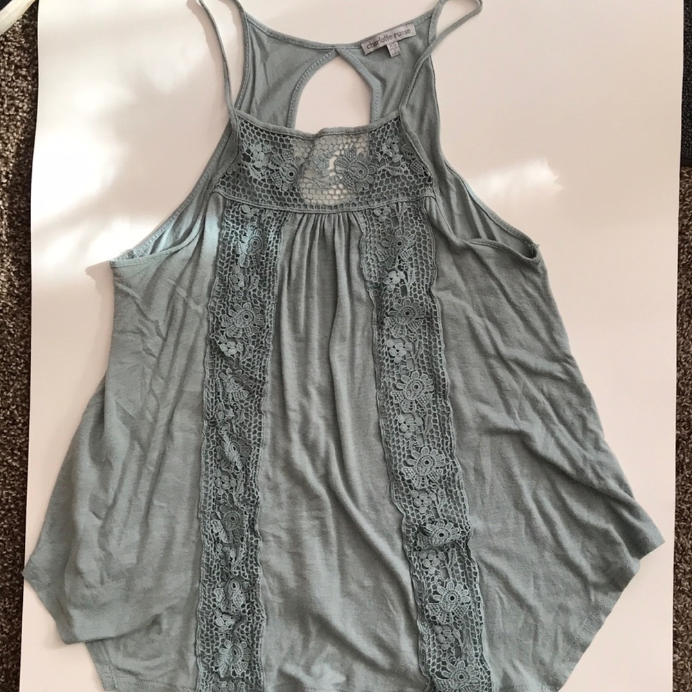 Green crochet tank top